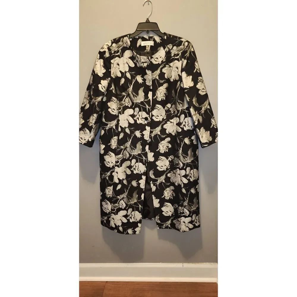 Kasper black and gray long jacket - Picture 2 of 6
